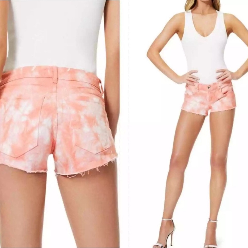 Ramy Brook Christy Boyfriend Tie Dye Pink Denim Cutoff Shorts Size 27 NWT - Picture 14 of 14